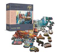 Puzzle De Madera - Nueva York - Collage - 1000 Elementos, Artesanía En Madera, Formas Irregulares, 100 Figuras De Monumentos Y Símbolos Estadounidenses, Rompecabezas Moderno Premium, DIY