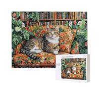 Puzzle de Madera para Adultos 1000 Piezas - Estantería Gato, Obra de Arte de Juego de Rompecabezas para Adultos, Puzzle de Impresión de Alta Definición Multicolor, Pasatiempo Creativo Regalo d-742