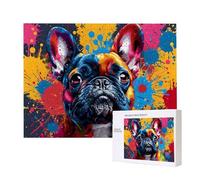 Puzzle de Madera para Adultos 1000 Piezas - Perro de Combate francés, Obra de Arte de Juego de Rompecabezas para Adultos, Puzzle de Impresión de Alta Definición Multicolor, Creativo Regalo d-180