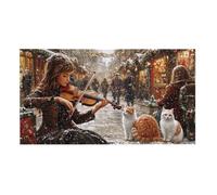 Puzzle de Madera para Adultos 2444 Piezas - Chica callejera, Obra de Arte de Juego de Rompecabezas para Adultos, Puzzle de Impresión de Alta Definición Multicolor, Pasatiempo Creativo Regalo b-554