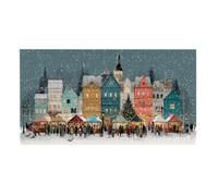 Puzzle de Madera para Adultos 2444 Piezas - Vista de la Calle navideña, Obra de Arte de Juego de Rompecabezas para Adultos, Puzzle de Impresión de Alta Definición, Pasatiempo Creativo Regalo b-854
