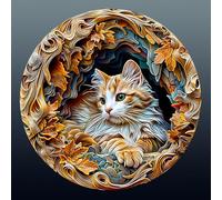 Puzzle de madera para adultos, 300 piezas, diseño de gato 3D | Rompecabezas con forma de animal única irregular, exquisito regalo de cumpleaños para adultos (34 x 34 cm)