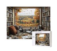 Puzzle de Madera para Adultos 4000 Piezas - Librería, Obra de Arte de Juego de Rompecabezas para Adultos, Puzzle de Impresión de Alta Definición Multicolor, Pasatiempo Creativo Regalo d-743