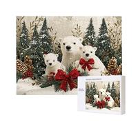 Puzzle de Madera para Adultos 6000 Piezas - Navidad Oso Blanco, Obra de Arte de Juego de Rompecabezas para Adultos, Puzzle de Impresión de Alta Definición Multicolor, Pasatiempo Creativo Regalo d-692