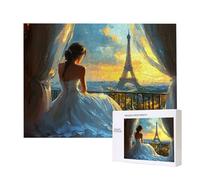 Puzzle de Madera para Adultos 6000 Piezas - Torre Eiffel Mujer, Obra de Arte de Juego de Rompecabezas para Adultos, Puzzle de Impresión de Alta Definición Multicolor, Pasatiempo Creativo Regalo d-4