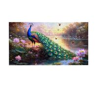 Puzzle de Madera para Adultos 900 Piezas - Pavo Real de Loto, Obra de Arte de Juego de Rompecabezas para Adultos, Puzzle de Impresión de Alta Definición Multicolor, Pasatiempo Creativo Regalo b-337