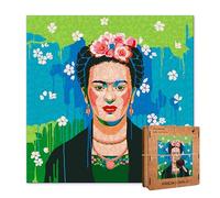 Puzzle de Madera para Adultos - Puzzle Madera Adultos - Puzzle Cuadros Famosos Rompecabezas Personaje Cortado a Láser 450-465 Piezas (40 x 40 cm) (Frida Khalo)