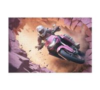 Puzzle de madera para motocicleta, 1000 piezas, para adultos, juguete educativo clásico, juego educativo para niños, rompecabezas desafiante (75 x 50 cm)