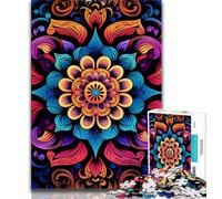 Puzzle de Mandalas florecientes para Adultos 1000 Piezas difícil de Montar Juguetes educativos antiestrés con Papá Noel 26x38cm