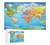 Puzzle de mapa de Europa de 1000 piezas para adultos, puzle de madera, presión reducida, difícil e imposible, para más de 12 niños (75 x 50 cm)