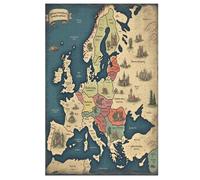 Puzzle de mapa de Europa de 1000 piezas para adultos, puzles de desafío, presión reducida, puzle difícil de madera para niños de 12 años (78 x 53 cm)