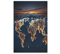 Puzzle de mapa del mundo, 1000 piezas de rompecabezas para niños, puzzles de madera, adecuado para adultos, juego educativo, 78 x 53 cm