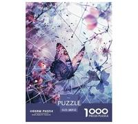 Puzzle de mariposas de 1000 piezas, para aliviar el estrés, rompecabezas familiar, 100% cartón reciclado, para adultos, a partir de 14 años, 52 x 38 cm, 1000 unidades