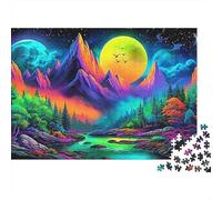 Puzzle de Montañas de Nebulosa 1000 piezas Rompecabezas del Reino Secreto de la Luna Juego Estimulante Nivel de Dificultad Alto Cartón Reciclado 100% para Adultos y Adolescentes 38x26cm/1000 piezas