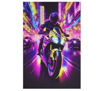 Puzzle de moto de 1000 piezas para jóvenes, rompecabezas de madera creativo, juego familiar, nivel de dificultad (78 x 53 cm)