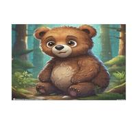 Puzzle de oso lindo rompecabezas para adultos, 1000 piezas de madera, regalo para adultos, 75 × 50 cm