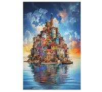 Puzzle de paisaje italiano de 1000 piezas para adolescentes, rompecabezas de madera creativo, juego familiar, nivel de dificultad (78 x 53 cm)
