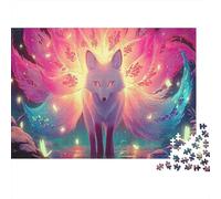 Puzzle de Papel 1000 Piezas Zorro de Nueve Colas fantástico para Adultos Decoración de Pared Rompecabezas ilustrado Papel antiestrés 38x26cm/1000pcs