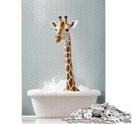 Puzzle de papel de 1000 piezas jirafa para adultos, rompecabezas rectangular creativo, juego de desafío para el ejercicio del cerebro, regalo de 1000 piezas (75x50 cm)