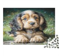Puzzle de Papel Reciclado 1000 Piezas Mascota Perro Lindo: Cachorro Cavalier King Charles Spaniel para Adultos 14-99 Años Decoración Hogar y Regalo 52x38cm/1000 Piezas