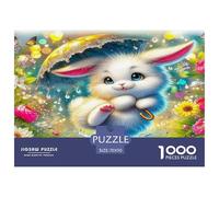 Puzzle de Papel Reciclado para Adultos (1000 Piezas) - Conejito cósmico, mágico, Colorido, caprichoso, Imposible, difícil, desafiante, Juego Familiar (70 x 50 cm, 1000 Piezas)