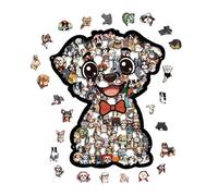 Puzzle de perro en forma de animal, juego de decoración de juguetes precisos de 160 piezas - rompecabezas de madera con diseño de perros, para amantes y adultos, para estantería de pared, hogar