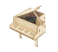 Puzzle de piano mecánico - Kit de construcción de maquetas musicales de madera, artesanía lógica educativa, juguete de construcción interactivo | Emocionante proyecto de aprendizaje creativo para