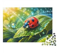 Puzzle de rocío de mariquita, 1000 unidades, para adultos, alta calidad | Cartón de 70 x 50 cm, entrenamiento mental, regalo de cumpleaños, fomento de la concentración, superficie lisa
