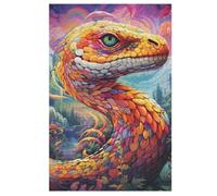 Puzzle de serpiente de 1000 piezas, puzzle de madera para adultos y niños, rompecabezas imposibles, juego de polluelos para toda la familia, 78 × 53 cm