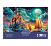 Puzzle de vela de luz de luna, 1000 piezas, rompecabezas de dos lunas, rompecabezas imposible, divertido para aprender, cartón 100% reciclado, para adultos y niños a partir de 14 años, 38 x 26 cm