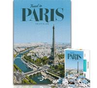 Puzzle de Viaje a París de 1000 Piezas para Adultos, un Juego desafiante y Familiar, Toda la Familia, 50x75cm