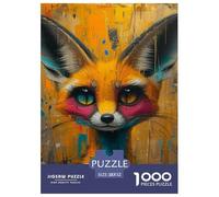 Puzzle de zorro de 1000 piezas, rompecabezas de animales para aliviar el estrés, rompecabezas familiar, 100% cartón reciclado, regalos para mujeres, hombres, 52 x 38 cm, 1000 unidades