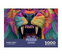 Puzzle Decorativo 1000 Piezas León - Adultos Y Adolescentes, Educativo Y Relajante, Piezas De Calidad con Póster, Animal Salvaje, 70x50cm/1000pcs