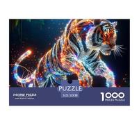 Puzzle del Tigre de 1000 Piezas, Juego Educativo Divertido, Ideal para Relajarse en Momentos de Calma, Decoración Acogedora para el Hogar, Regalo Versátil para Todos, 52x38cm