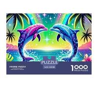 Puzzle Delfín 1000 Piezas para Adultos y Niños | Delfín Aurora y Palma, Papel Reciclado, Juego Educativo 52x38cm