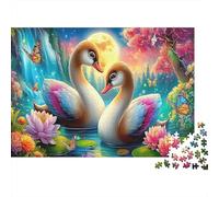 Puzzle Desafiante 1000 Piezas Cisne: Cisnes en Estanque Colorido para Adultos Adolescentes y Mayores Juego Cerebral 70x50cm/1000 Piezas
