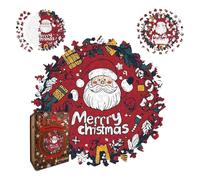 Puzzle di Babbo Natale in Legno da 203 pezzi - Puzzle natalizi unici, irregolari e di Forma irregolare, per adulti e famiglie, gioco a Tema natalizio con scatola portaoggetti (1 PC)