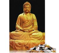 Puzzle di Buddha seduto dorato da 1000 pezzi, Puzzle in Legno per adulti e adolescenti dai 12 Anni in su, 1000 pezzi (75x50 cm)