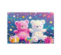 Puzzle Dibujos Animados 1500 Piezas Oso Puzzle Grande Adultos de Madera con Cajas y Cartel, Juegos Divertido/Difícil/Colorido/Desafiante/Intelectual, Hogar Decoración, Regalos Mujer 1T-1936