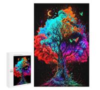 Puzzle difícil para adultos, 1000 piezas, árbol de fantasía colorido, 2 juguetes de rompecabezas, decoración de pared, decoración de pared, regalo de cumpleaños, regalos, 1000 unidades