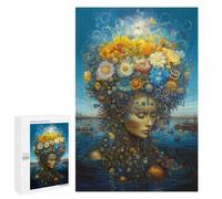 Puzzle difícil para adultos, 1000 piezas, diseño floral de fantasía, ninfa de mar, elegante, juguete de decoración de pared, regalo de cumpleaños, regalos, 1000 unidades