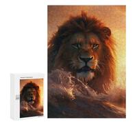 Puzzle difícil para adultos, 300 piezas, León en agua, 2 juguetes de rompecabezas, decoración de pared, decoración de pared, regalo de cumpleaños, regalos, 300 unidades