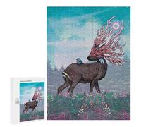 Puzzle difícil para adultos, 500 piezas, ciervo del bosque encantado con pájaro, decoración de pared, regalo de cumpleaños, regalos, 500 unidades