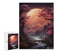 Puzzle difícil para adultos, 500 piezas, Mystical Moonlit Sakura Valley, rompecabezas, decoración de pared, regalo de cumpleaños, regalos, 500 unidades
