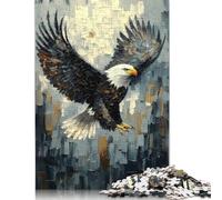 Puzzle dinamico Impasto Art da 500 pezzi con Aquila Calva in Volo per adulti, Regali di Natale, Puzzle per adulti, Puzzle rompicapo per adulti (52x38 cm)