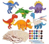 Puzzle Dinosaur per bambini di età compresa tra 3 e 5 anni, giocattoli di Dinosauro per bambini 3-5 - BASSI 3D SET SET TOY DEGATTURE DI DINOSAUTO COMPLETTO - Kit di artigianato in legno per bambini ed