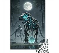 Puzzle Dinosaurio 1000 Piezas para Adultos Juego EduGatoivo De Madera Rompecabezas Esqueleto de Dinosaurioio Bosque Decorativo Regalo Ideal 1000pcs (75x50cm)