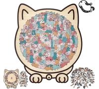 Puzzle, divertido Irregular Animal Puzzles, lindo Cat Shaped Puzzle for Cat Livers, Gift for Cat Lovers, Home Decor (C)