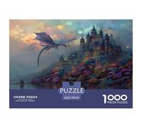 Puzzle Dragón and Castillo De 1000 Piezas Interesante Rompecabezas Adultos De 1000 Piezas Pintura Entretenimiento Creativo 70x50cm/1000pcs