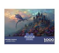 Puzzle Dragón and Castillo De 1000 Piezas Interesante Rompecabezas Adultos De 1000 Piezas Pintura Entretenimiento Creativo 38x26cm/1000pcs